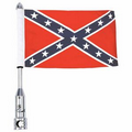 Motorcycle Flagpole Mount and Rebel Flag - 6" x 9"